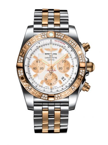 Remontoir à montres pour montre Breitling Chronomat Chronomat 44 Stainless Steel / Rose Or / Diamond / Antarctica Blanc / Bracelet