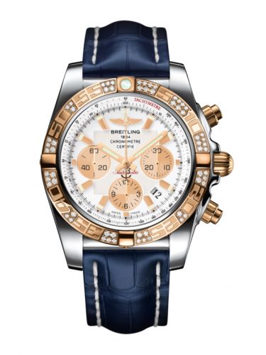 Remontoir à montres pour montre Breitling Chronomat Chronomat 44 Stainless Steel / Rose Or / Diamond / Antarctica Blanc / Croco