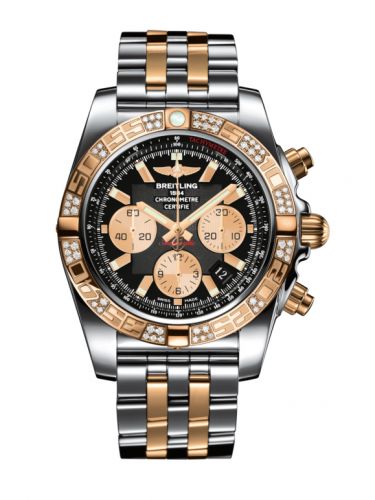 Remontoir à montres pour montre Breitling Chronomat Chronomat 44 Stainless Steel / Rose Or / Diamond / Onyx Noire / Bracelet