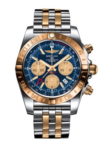 Remontoir à montres pour montre Breitling Chronomat Chronomat 44 GMT Stainless Steel / Rose Or / Metallica Bleu / Bracelet