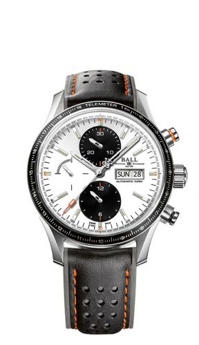 Watch Winder for watch Ball Watch Fireman Fireman Storm Chaser Pro Stainless Steel / White / Calf