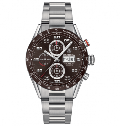 Uhrenbeweger für Uhr TAG Heuer Carrera Carrera Calibre 16 Day Date 43 Stainless Steel / Brown / Bracelet