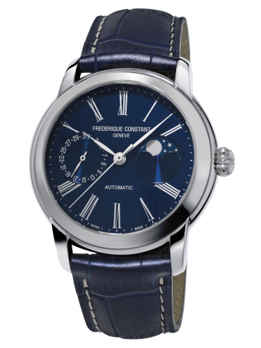 Remontoir à montres pour montre Frederique Constant Manufacture Classic Moonphase Manufacture Stainless Steel / Bleu