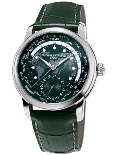 Remontoir à montres pour montre Frederique Constant Manufacture Manufacture Worldtimer / Stainless steel / Verte