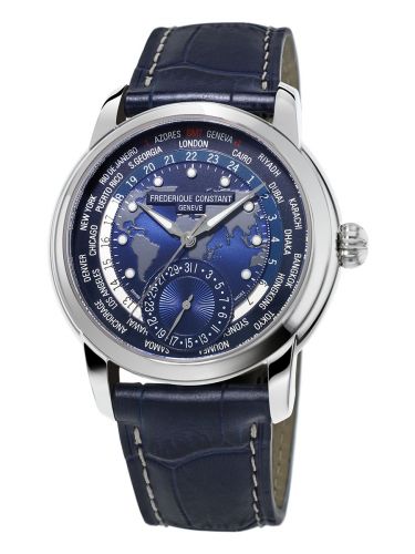 Remontoir à montres pour montre Frederique Constant Manufacture Manufacture Worldtimer / Stainless steel / Bleu /