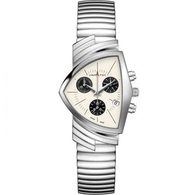 Remontoir à montres pour montre Hamilton Ventura Ventura Chrono Quartz 32.3 Stainless Steel / Panda / Bracelet