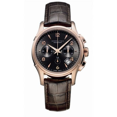 Remontoir à montres pour montre Hamilton Jazzmaster Jazzmaster Automatic Chronograph 42mm Noire Dial PVD Or