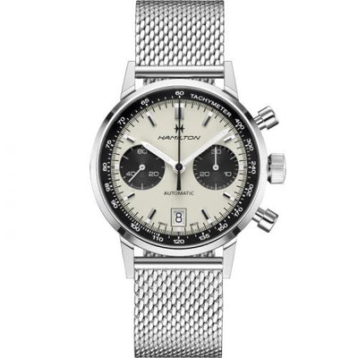 Remontoir à montres pour montre Hamilton American Classic Intra-Matic 68 Auto Chrono Stainless Steel / Argent / Mesh