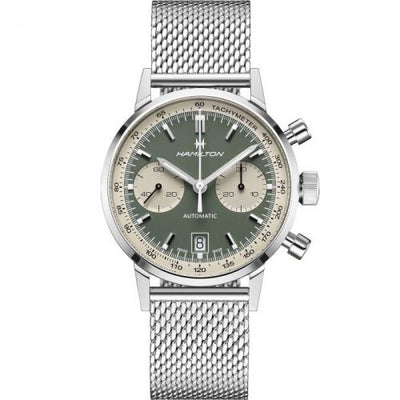 Remontoir à montres pour montre Hamilton American Classic Intra-Matic 68 Auto Chrono Stainless Steel / Verte / Mesh