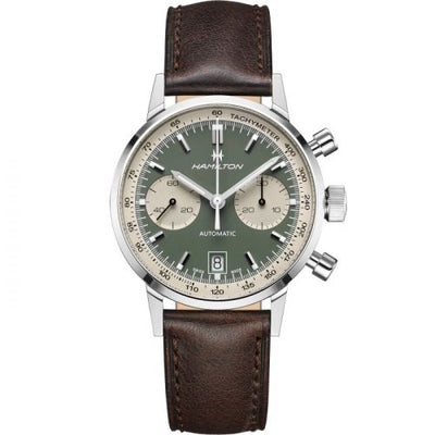 Remontoir à montres pour montre Hamilton American Classic Intra-Matic 68 Auto Chrono Stainless Steel / Verte / Strap