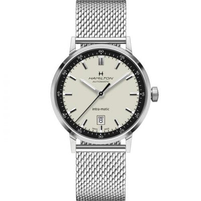 Remontoir à montres pour montre Hamilton American Classic Intra-Matic 40 Stainless Steel / Argent / Mesh