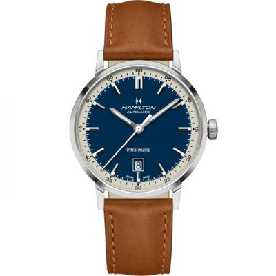 Remontoir à montres pour montre Hamilton American Classic Intra-Matic 40 Stainless Steel / Bleu