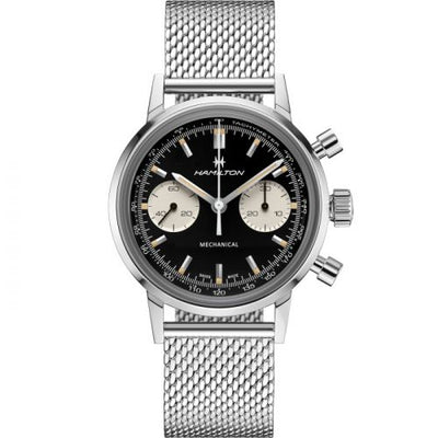 Remontoir à montres pour montre Hamilton American Classic Intra-Matic Chronograph H Stainless Steel / Noire / Mesh