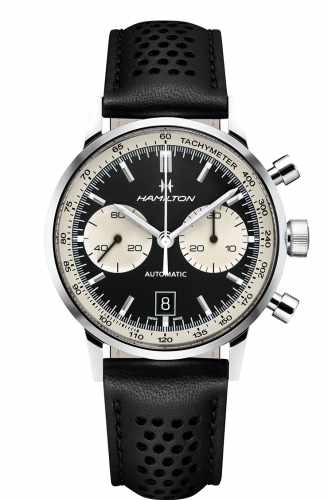 Remontoir à montres pour montre Hamilton American Classic Intra-Matic 68 Auto Chrono Stainless Steel / Noire / Strap