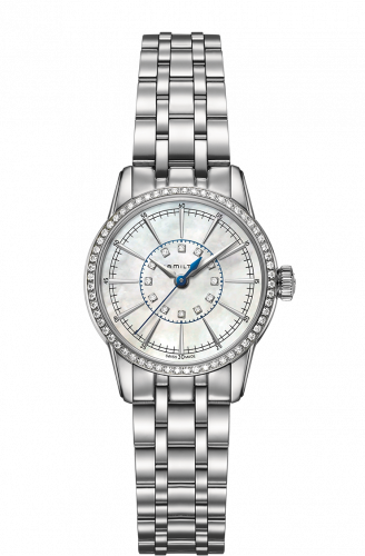 Remontoir à montres pour montre Hamilton American Classic Railroad Lady Quartz Steel / MOP / Bracelet / Full Diamonds