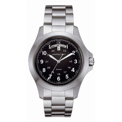 Remontoir à montres pour montre Hamilton Khaki Field Khaki Field King Quartz 40 Stainless Steel / Noire / Bracelet