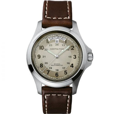 Remontoir à montres pour montre Hamilton Khaki Field Khaki Field King Auto 40 Stainless Steel / Beige