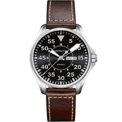 Remontoir à montres pour montre Hamilton Khaki Aviation Khaki Aviation Pilot Day Date Quartz Noire