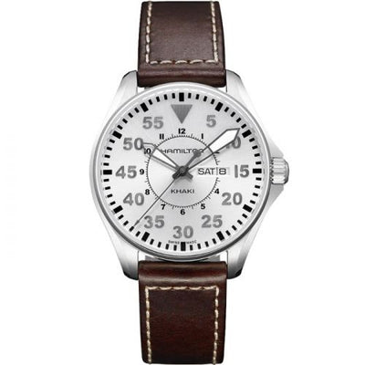 Remontoir à montres pour montre Hamilton Khaki Aviation Khaki Aviation Pilot Day Date Quartz Argent