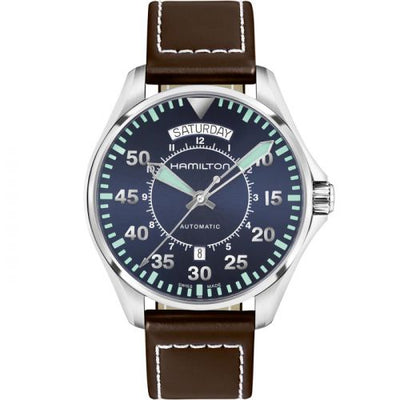 Remontoir à montres pour montre Hamilton Khaki Aviation Khaki Pilot Day Date Bleu / Strap