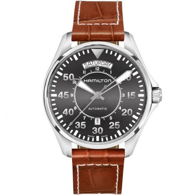 Remontoir à montres pour montre Hamilton Khaki Aviation Khaki Pilot Day Date Gris / Strap