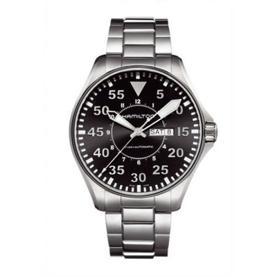 Remontoir à montres pour montre Hamilton Khaki Aviation Khaki Aviation Pilot Day Date Auto Noire / Bracelet