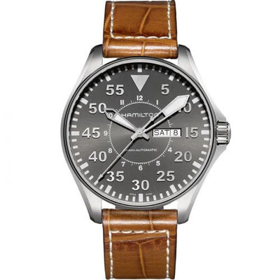 Remontoir à montres pour montre Hamilton Khaki Aviation Khaki Aviation Pilot Day Date Auto Gris