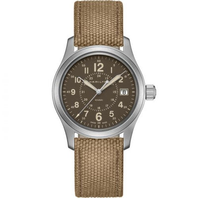 Remontoir à montres pour montre Hamilton Khaki Field Khaki Field Quartz 38 Stainless Steel / Marron