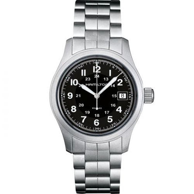 Remontoir à montres pour montre Hamilton Khaki Field Khaki Field Quartz 38 Stainless Steel / Noire / Bracelet