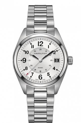 Remontoir à montres pour montre Hamilton Khaki Field Khaki Field Quartz Steel / Argent / Bracelet