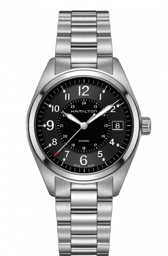 Remontoir à montres pour montre Hamilton Khaki Field Khaki Field Quartz Steel / Noire / Bracelet