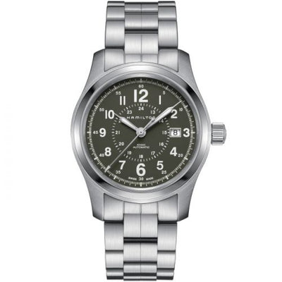 Remontoir à montres pour montre Hamilton Khaki Field Khaki Field Auto 42 Stainless Steel / Verte / Bracelet