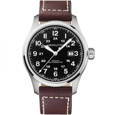 Remontoir à montres pour montre Hamilton Khaki Field Khaki Field Officer Automatic 44 Stainless Steel / Noire
