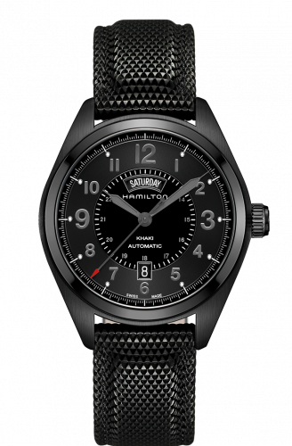 Remontoir à montres pour montre Hamilton Khaki Field Khaki Field Automatic Day Date PVD / Noire