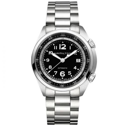 Remontoir à montres pour montre Hamilton Khaki Aviation Khaki Pilot Pioneer Auto Stainless Steel / Noire / Bracelet