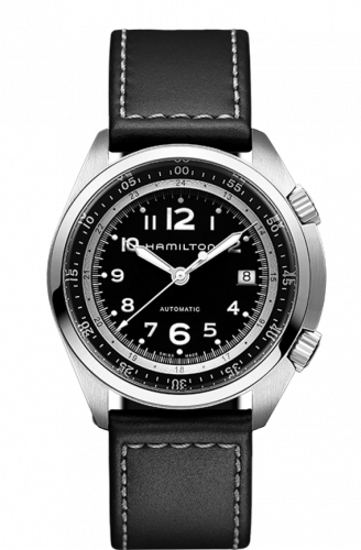 Remontoir à montres pour montre Hamilton Khaki Aviation Khaki Pilot Pioneer Auto Noire