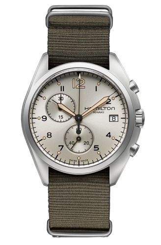 Remontoir à montres pour montre Hamilton Khaki Aviation Khaki Aviation Pilot Pioneer Chrono Quartz Beige / NATO