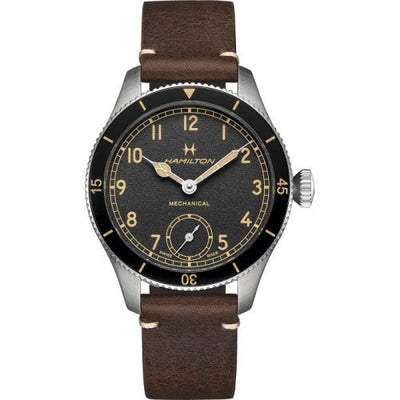 Remontoir à montres pour montre Hamilton Khaki Aviation Khaki Aviation Pilot Pioneer 43 Stainless Steel / Noire
