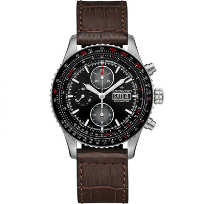 Remontoir à montres pour montre Hamilton Khaki Aviation Khaki Aviation Converter Auto Chrono Stainless Steel / Noire