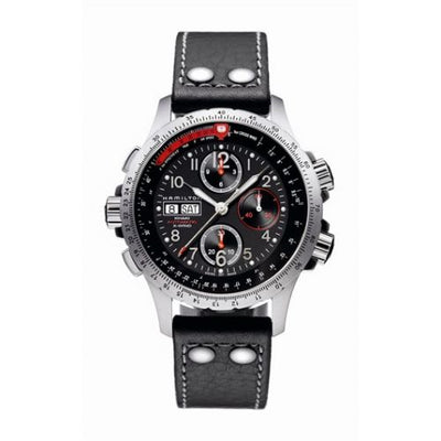 Remontoir à montres pour montre Hamilton Khaki Aviation Khaki Aviation X-Wind Automatic Noire-Orange / Leather