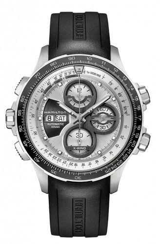 Remontoir à montres pour montre Hamilton Khaki Aviation Khaki Aviation X-Wind Automatic Argent / Rubber