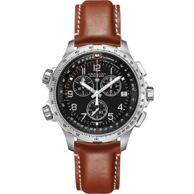 Remontoir à montres pour montre Hamilton Khaki Aviation Khaki Aviation X-Wind GMT Chrono Quartz Noire