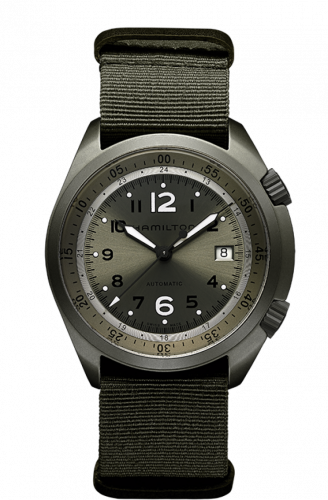 Remontoir à montres pour montre Hamilton Khaki Aviation Khaki Pilot Pioneer Alu Olive Verte Auto
