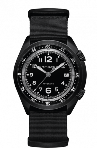 Remontoir à montres pour montre Hamilton Khaki Aviation Khaki Pilot Pioneer Alu Noire Auto