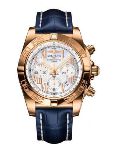 Remontoir à montres pour montre Breitling Chronomat Chronomat 44 Rose Or / Pearl Roman / Croco