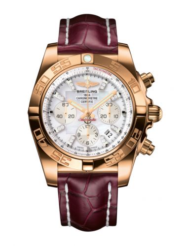 Remontoir à montres pour montre Breitling Chronomat Chronomat 44 Rose Or / Pearl Diamond / Croco