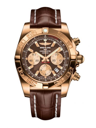 Remontoir à montres pour montre Breitling Chronomat Chronomat 44 Rose Or / Metallica Marron / Croco
