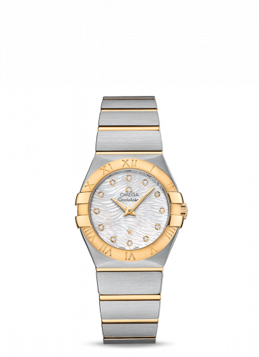 Watch Winder for watch Omega Constellation Constellation Quartz 27 Brushed Stainless Steel / Yellow Gold / Wavy MOP