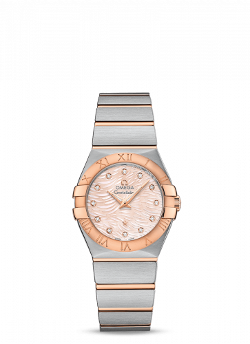 Watch Winder for watch Omega Constellation Constellation Quartz 27 Brushed Stainless Steel / Red Gold / Pink MOP