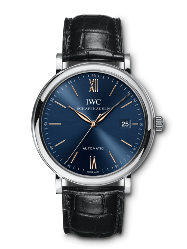 Remontoir à montres pour montre IWC Portofino Portofino Automatic Stainless Steel / Bleu / Alligator